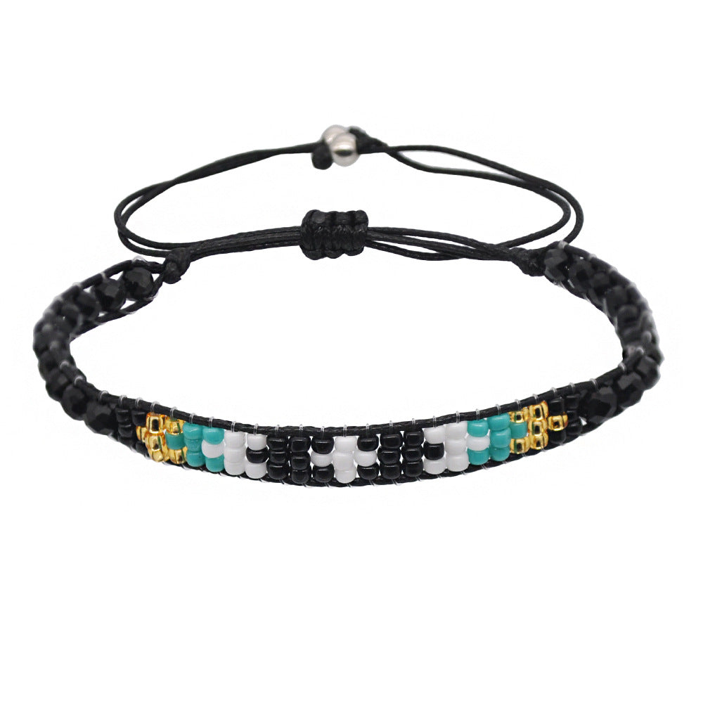 Wholesale Chic Rainbow Crystal Beaded Stretch Bracelet,  Handmade Ethnic Style Friendship Jewelry Accessory for Women,  DIY Gift