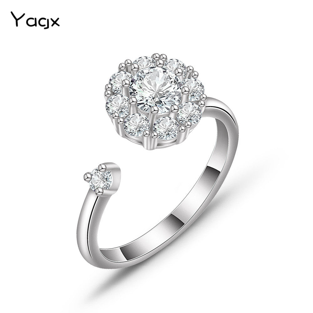 Wholesale Snowflake Zircon Open Ring ACC-RS-MiYi011