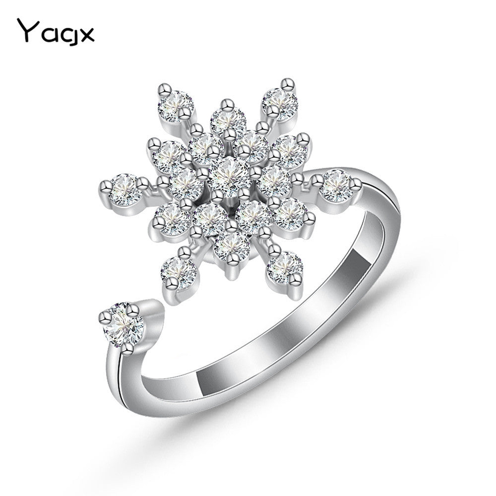 Wholesale Snowflake Zircon Open Ring ACC-RS-MiYi011