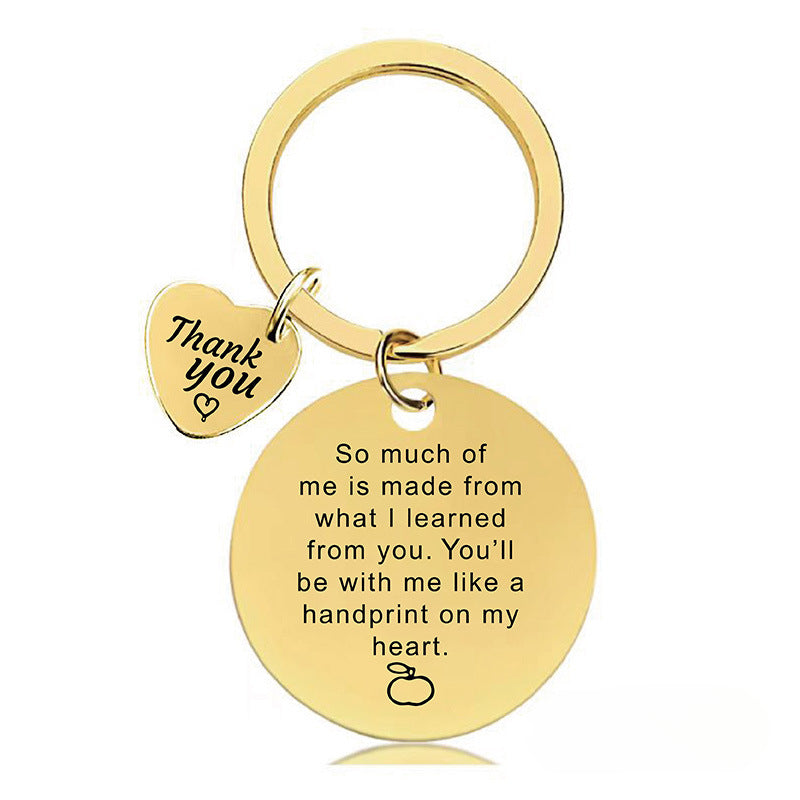 Wholesale Teacher's Day Gift Stainless Steel Engraved Keychain ACC-KC-Ganggu002