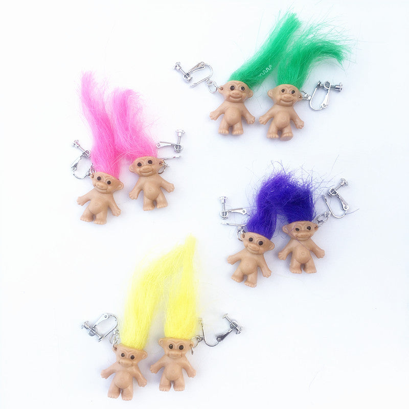 Wholesale Handmade Personality Retro Nostalgic Ugly Cute Doll Earrings