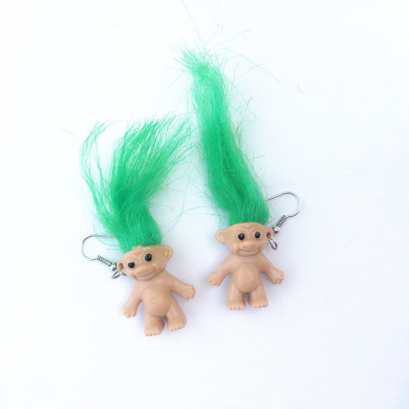 Wholesale Handmade Personality Retro Nostalgic Ugly Cute Doll Earrings