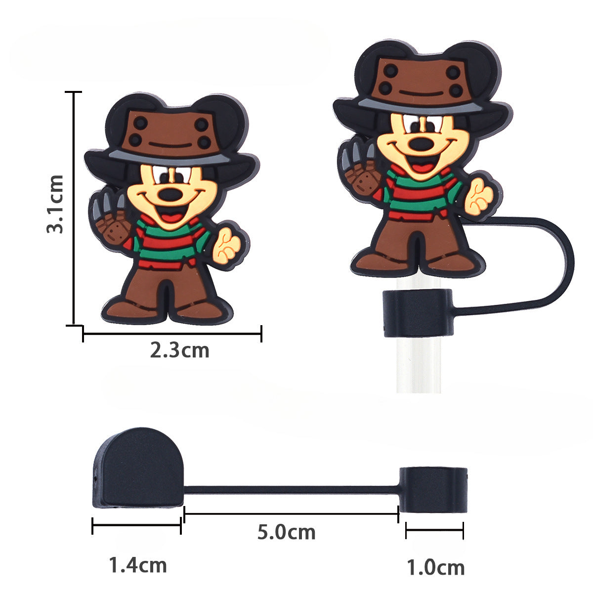 Wholesale Random 100pcs Halloween 10mm PVC Soft Straw Tube Cap ACC-SCR-RYY080