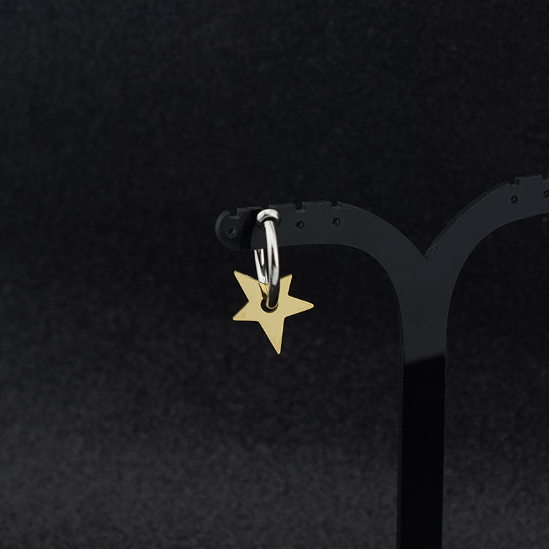 Wholesale Stainless steel five-pointed star earrings