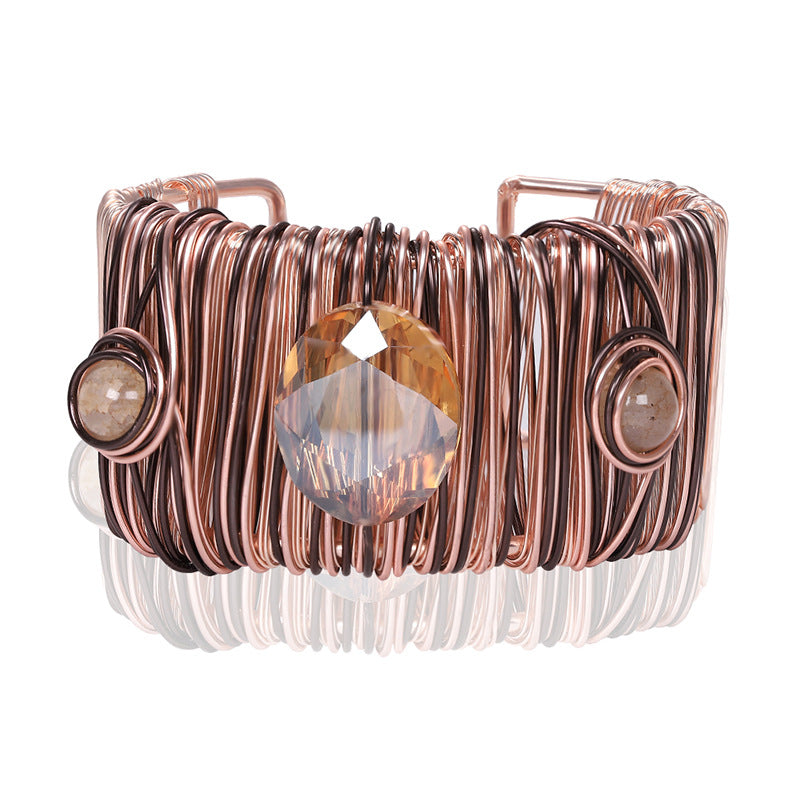 Wholesale Punk Style Wide Diamond Personalized Bracelet