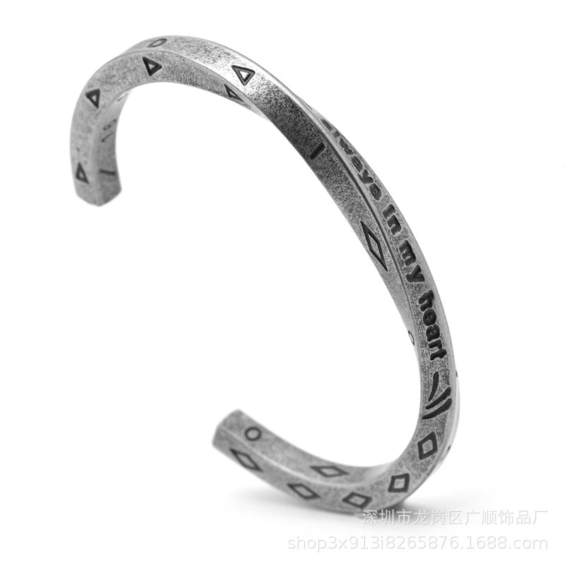 Wholesale Titanium Steel  Letter All-match Bracelet