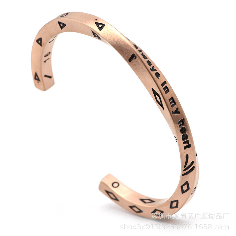 Wholesale Titanium Steel  Letter All-match Bracelet