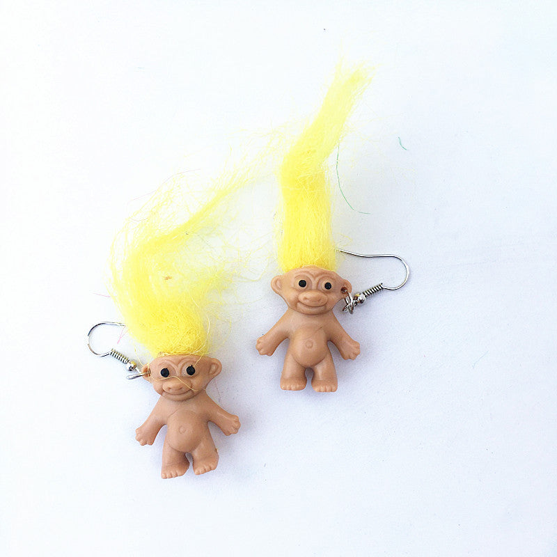 Wholesale Handmade Personality Retro Nostalgic Ugly Cute Doll Earrings