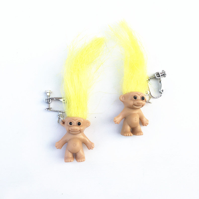 Wholesale Handmade Personality Retro Nostalgic Ugly Cute Doll Earrings