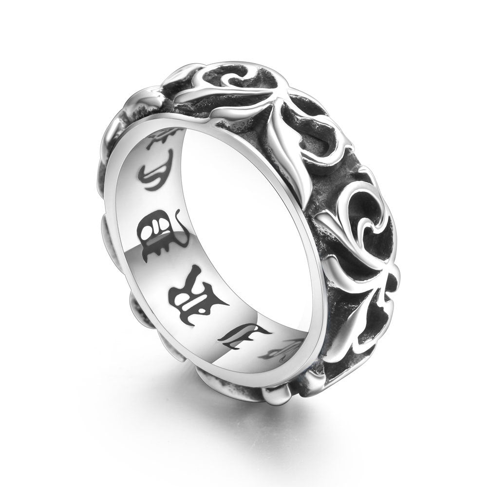 Wholesale  titanium steel jewelry classical pattern personality retro ring