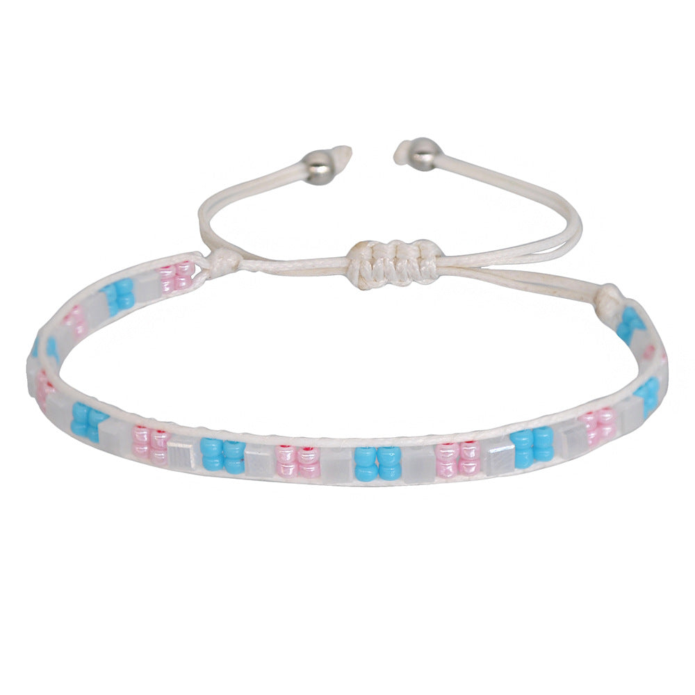 Wholesale Vintage Friendship Stretch Bracelet Handwoven Braided Rope Crystal Jewelry Accessory