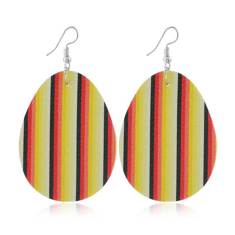 Wholesale easter leather egg-shaped earrings