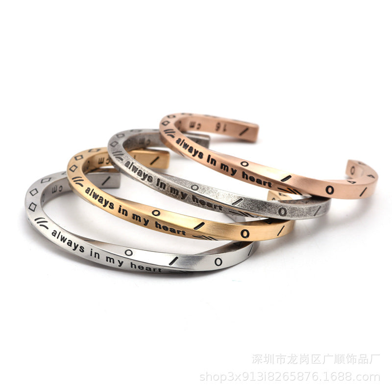 Wholesale Titanium Steel  Letter All-match Bracelet
