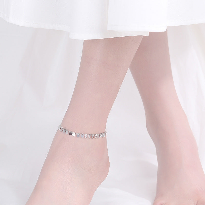 Wholesale S925 Sterling Silver Tassel Anklet