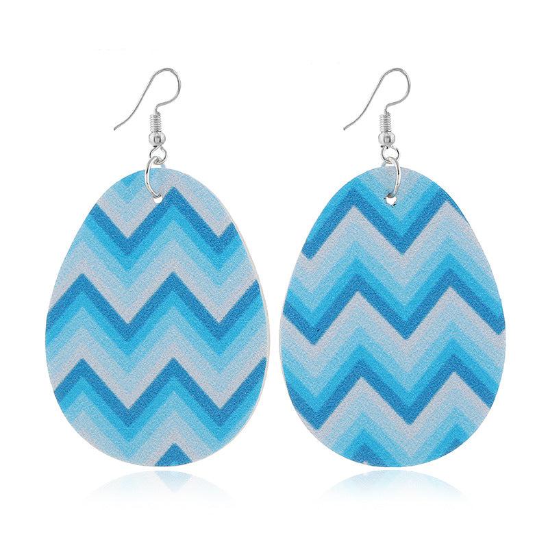 Wholesale easter leather egg-shaped earrings