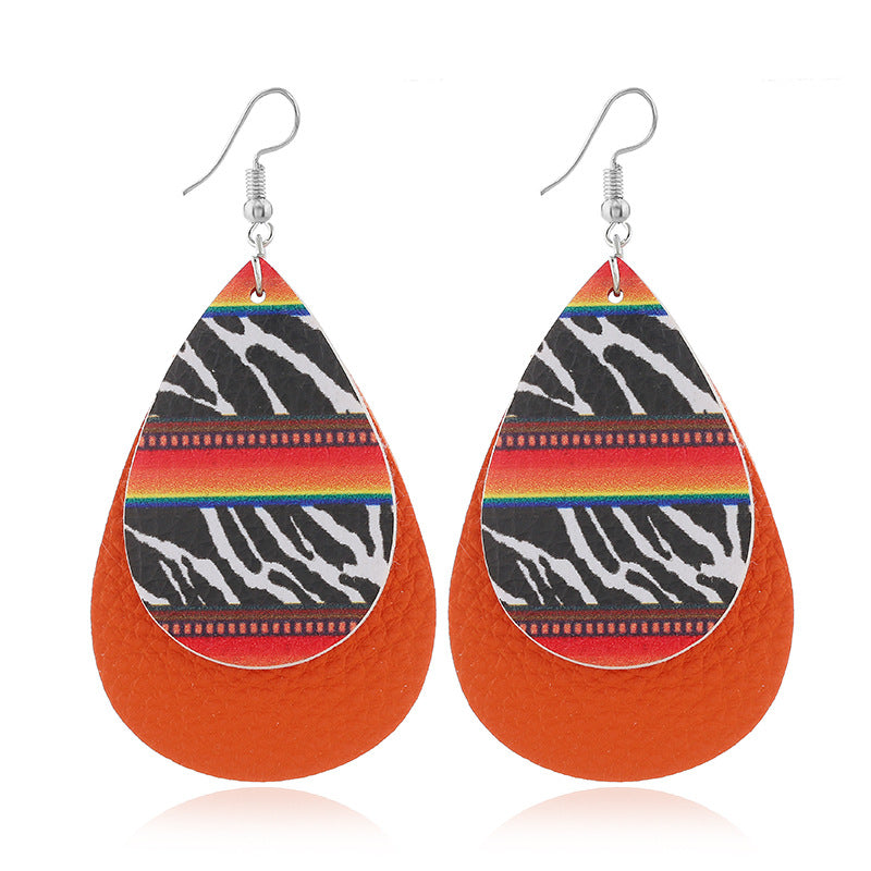 Wholesale  easter series leather double leather earrings