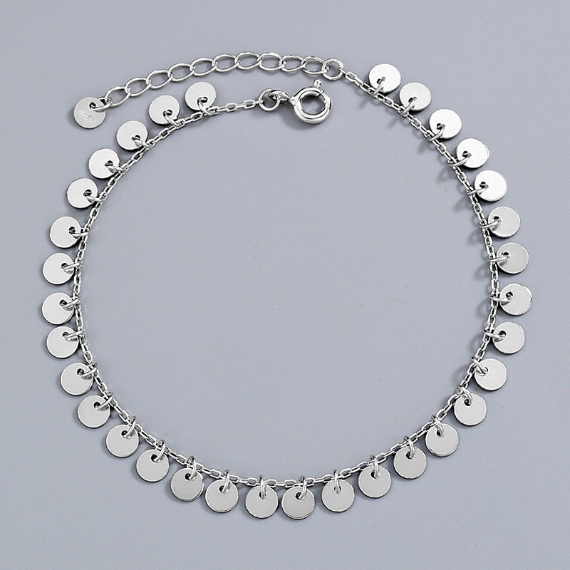 Wholesale S925 Sterling Silver Tassel Anklet