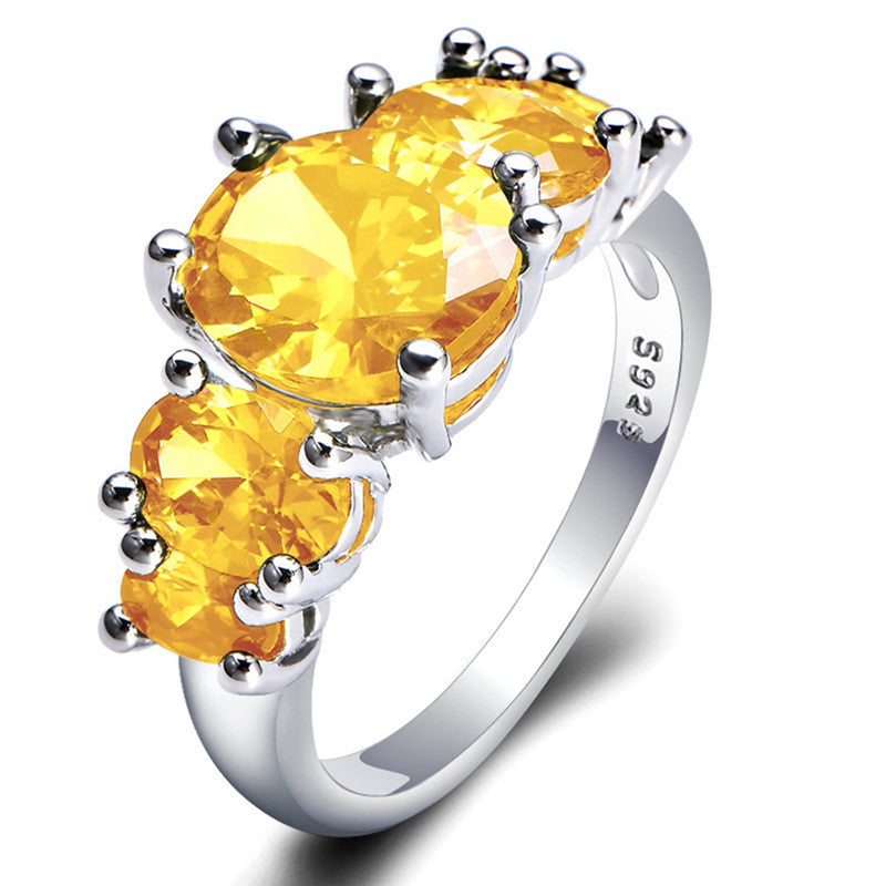 Wholesale Copper Plated Platinum Ring Exquisite Zircon Jewelry ACC-RS-YaRL002