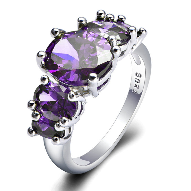 Wholesale Copper Plated Platinum Ring Exquisite Zircon Jewelry ACC-RS-YaRL002