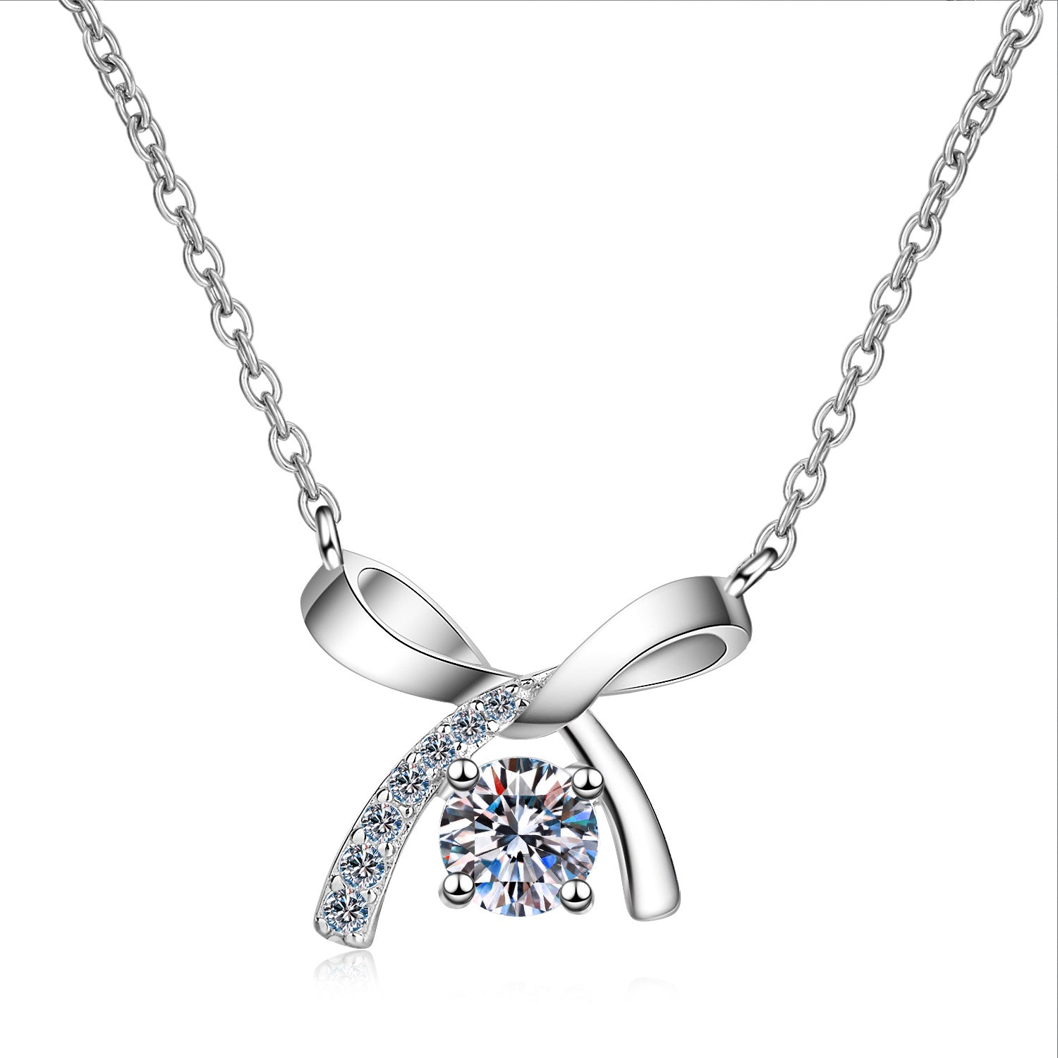 Wholesale Sterling Silver Bow Necklace Necklace Set Stainless Steel Necklace ACC-NE-XinDeyi001
