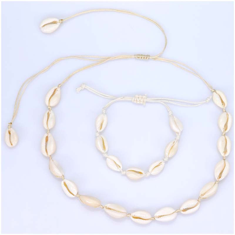 Wholesale Ocean Style Shell Braided Bracelet Necklace