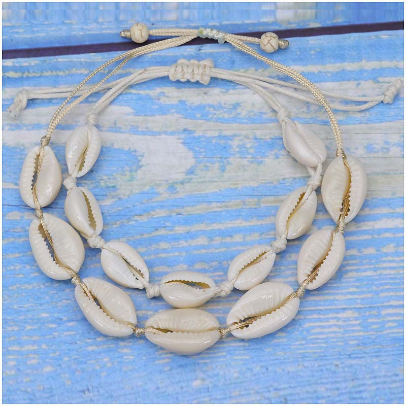 Wholesale Ocean Style Shell Braided Bracelet Necklace