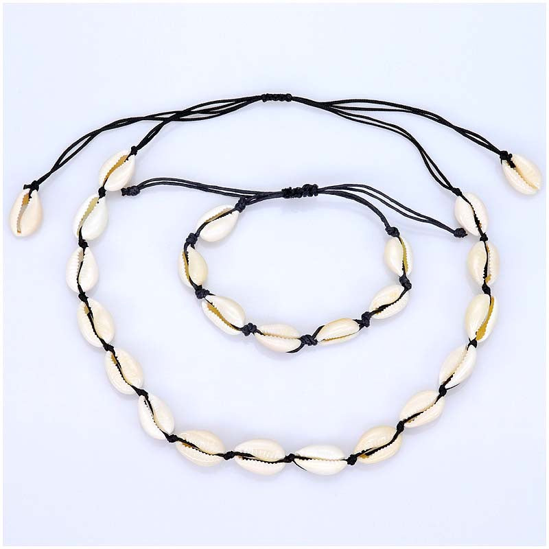 Wholesale Ocean Style Shell Braided Bracelet Necklace