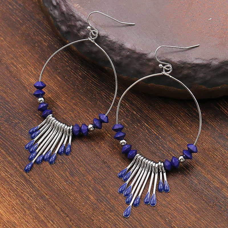 Wholesale Electroplated Shell Bohemian Large Circle Earrings Chic Jewelry Accessory for Party Boutique Resale