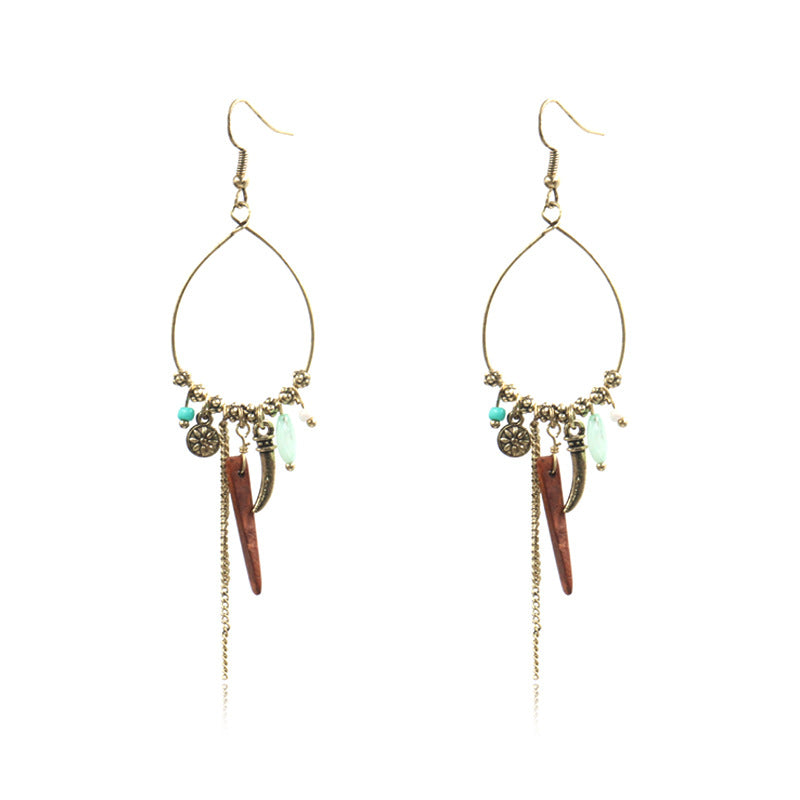 Wholesale Electroplated Shell Bohemian Large Circle Earrings Chic Jewelry Accessory for Party Boutique Resale