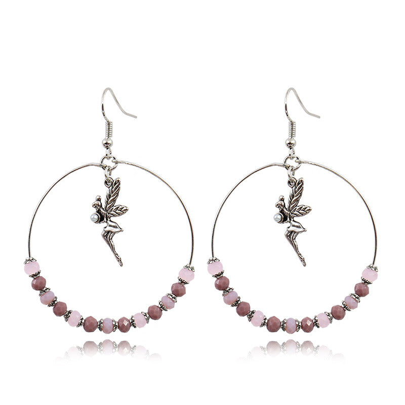 Wholesale Electroplated Shell Bohemian Large Circle Earrings Chic Jewelry Accessory for Party Boutique Resale