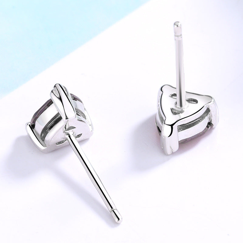 Wholesale s925 sterling silver heart diamond earrings