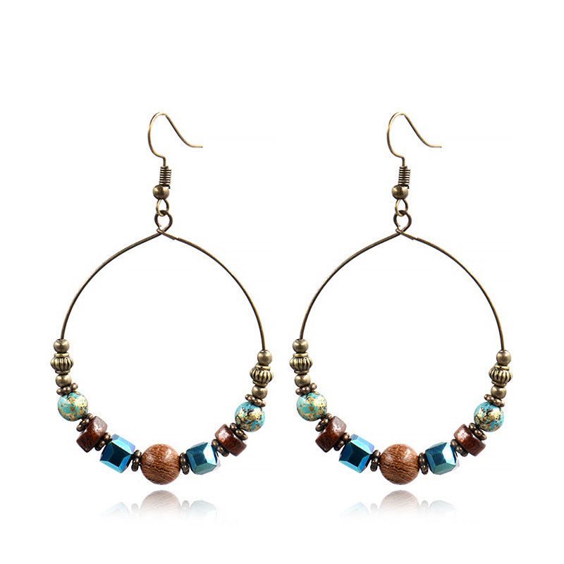 Wholesale Electroplated Shell Bohemian Large Circle Earrings Chic Jewelry Accessory for Party Boutique Resale