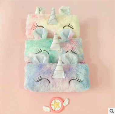 Wholesale Back to School  Winter Plush Pencil Cartoon  Bag