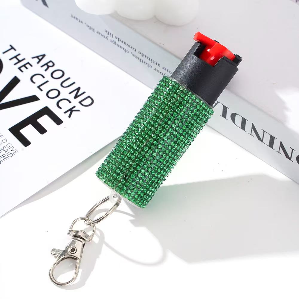 Wholesale Quick Release Spray Solid Color Rhinestone Keychain for Women