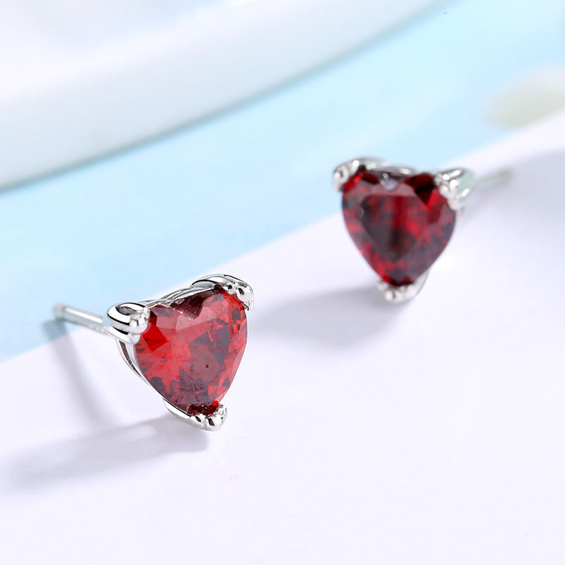 Wholesale s925 sterling silver heart diamond earrings