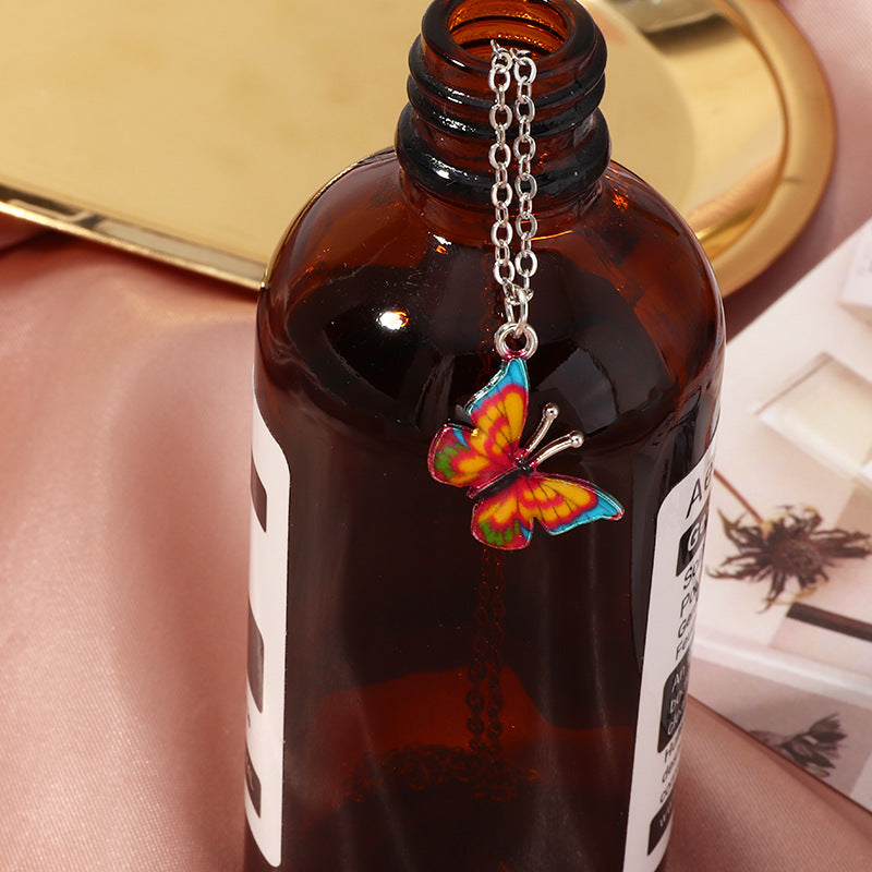 Wholesale color butterfly necklace