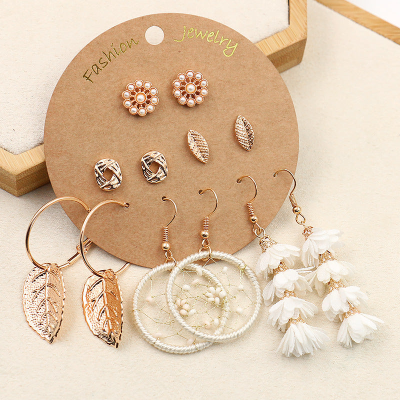 Wholesale Bohemian Golden Tassel Earrings Set 6 Pairs - Stylish Fashion Accessory for Boutique Resale