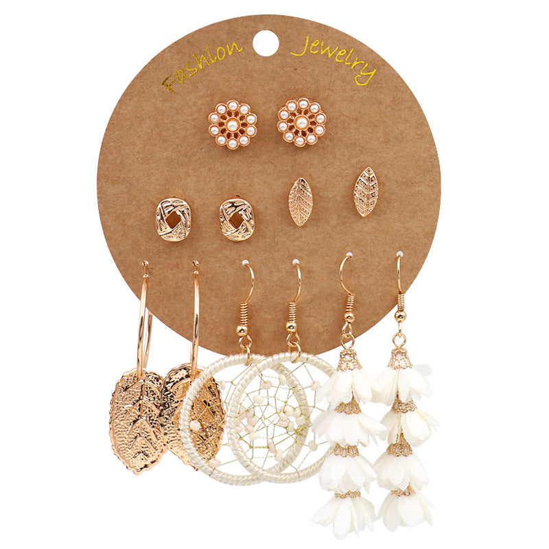 Wholesale Bohemian Golden Tassel Earrings Set 6 Pairs - Stylish Fashion Accessory for Boutique Resale