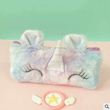 Wholesale Back to School  Winter Plush Pencil Cartoon  Bag