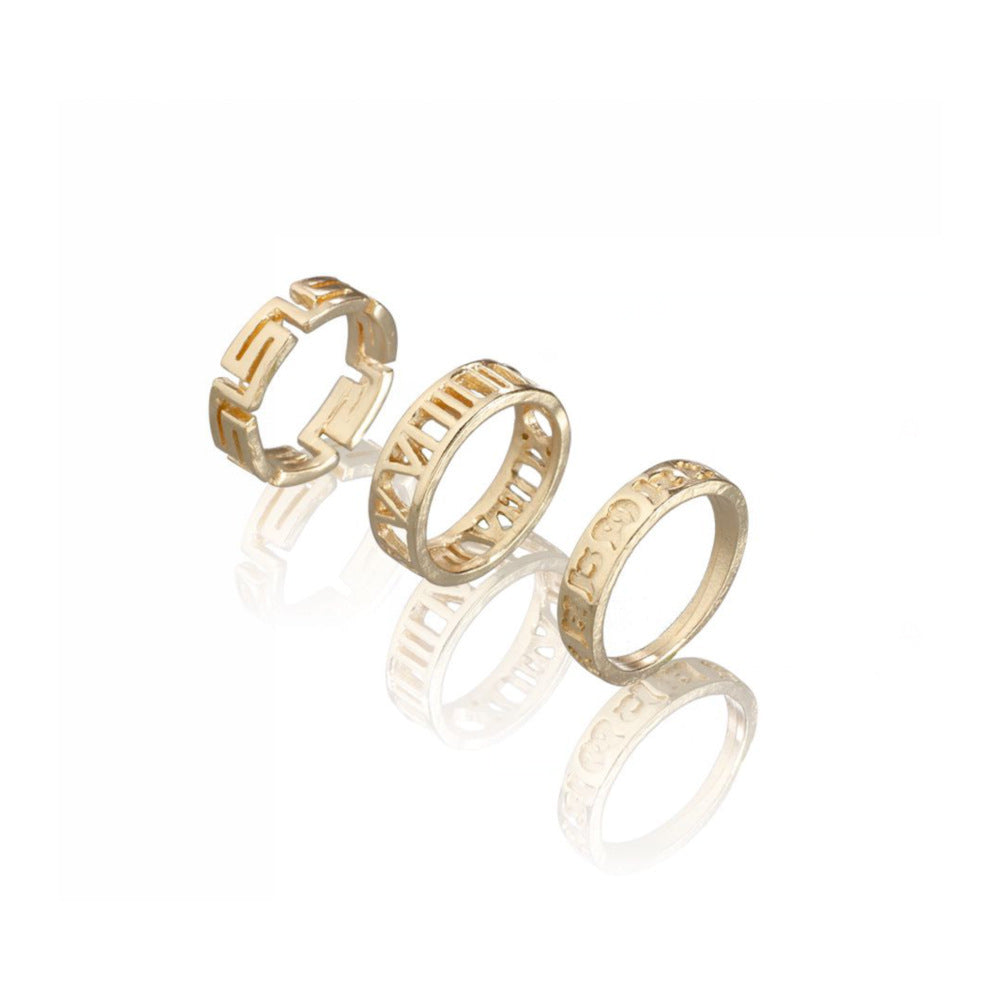 Wholesale  Geometric  Pattern Diamond Set of 11-Piece Ring