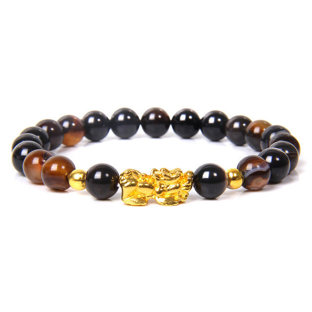 Wholesale Natural Tiger Eye Stone Pixiu Bracelet ACC-BT-YinYi004