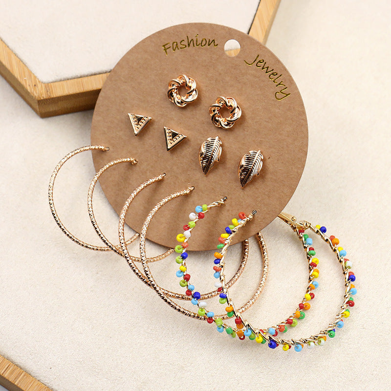 Wholesale Bohemian Golden Tassel Earrings Set 6 Pairs - Stylish Fashion Accessory for Boutique Resale