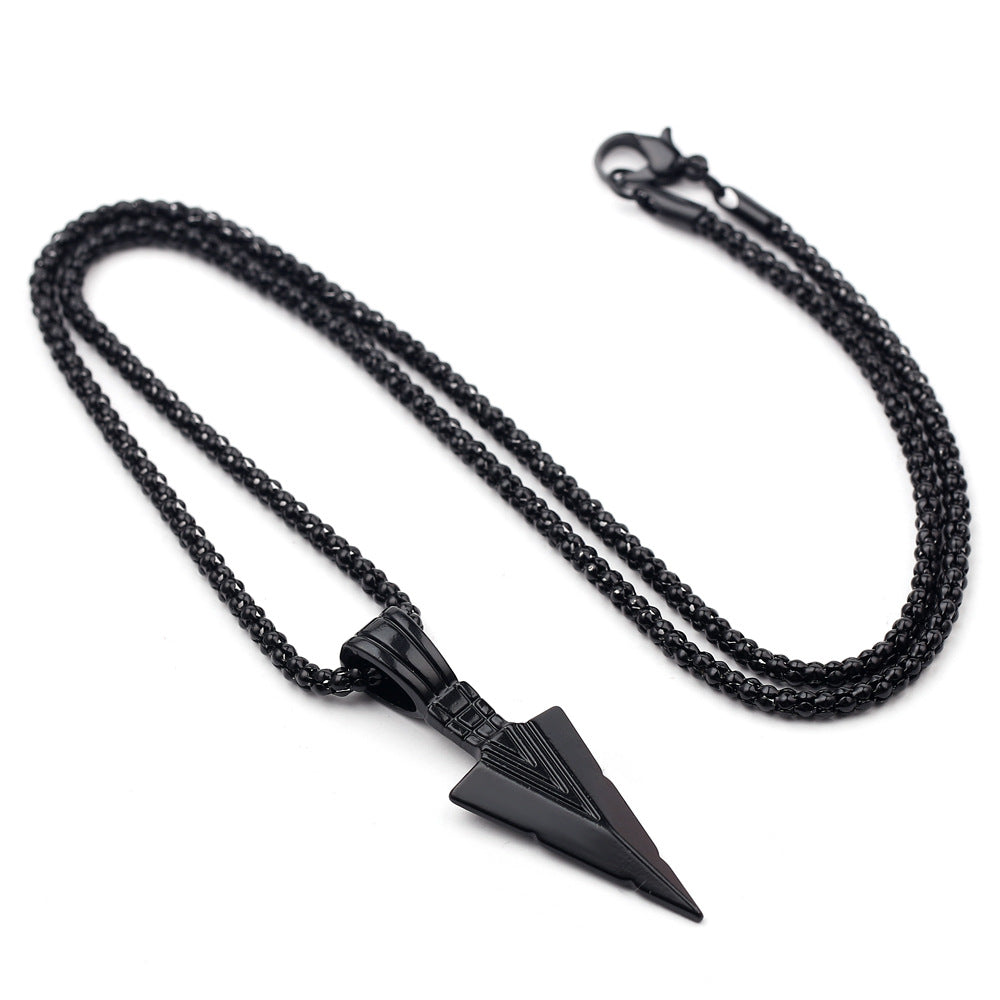 Wholesale Triangle Arrowhead Men's Alloy Vintage Pendant Necklace
