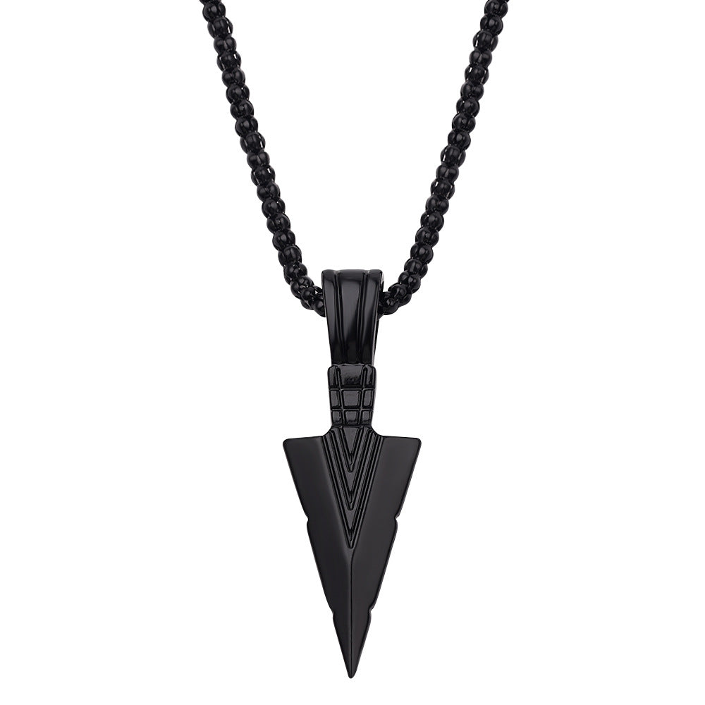Wholesale Triangle Arrowhead Men's Alloy Vintage Pendant Necklace