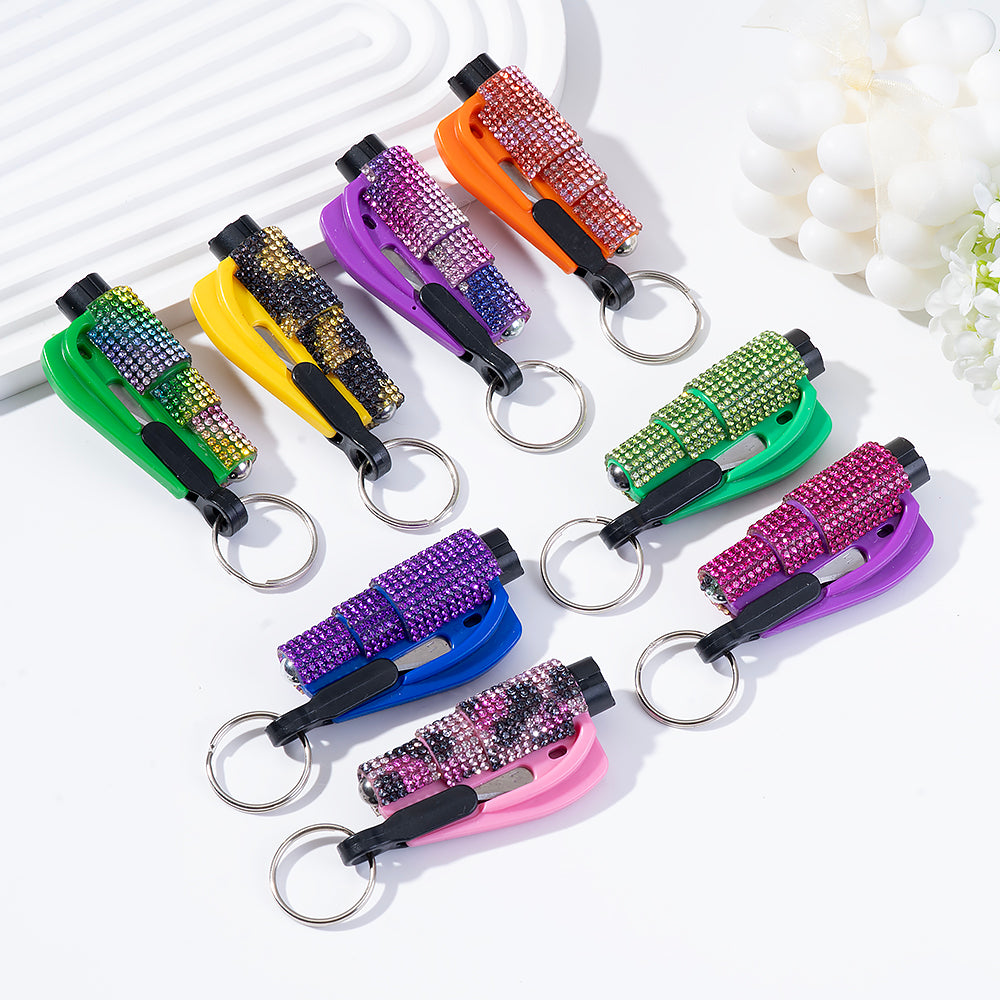 Wholesale Mini Car Hammer Seat Belt Release Keychain with Drill ACCVIP-KC-ZhiYa013