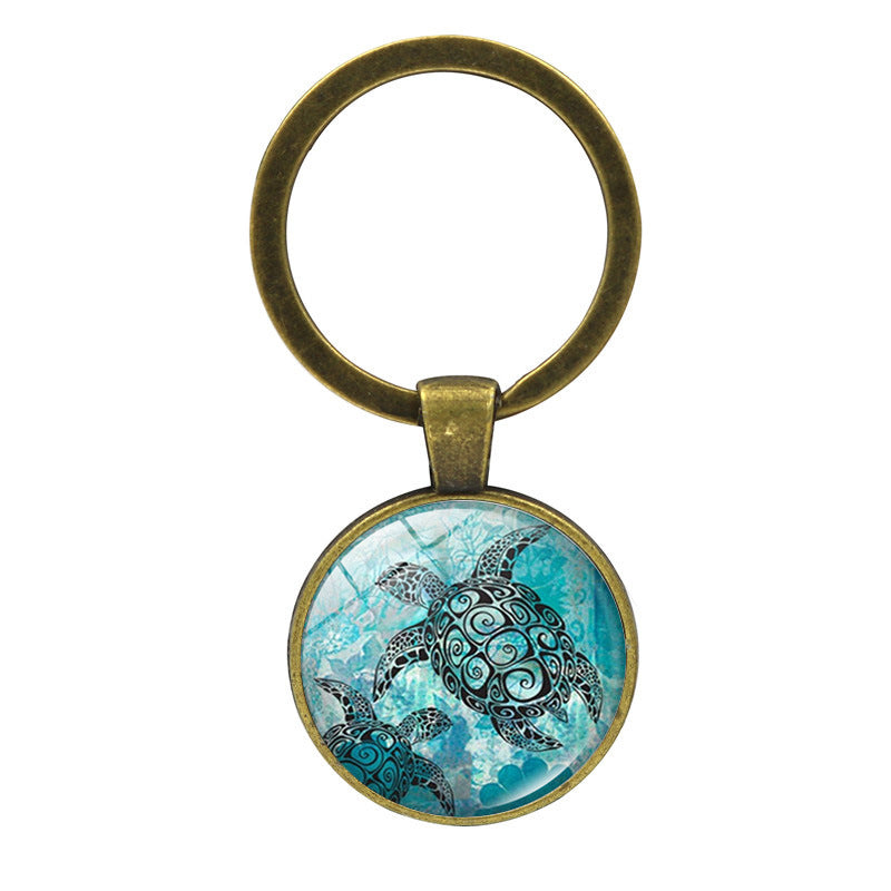 Wholesale Ocean World Turtle Time Gemstone Keychain ACC-KC-JiaYun004