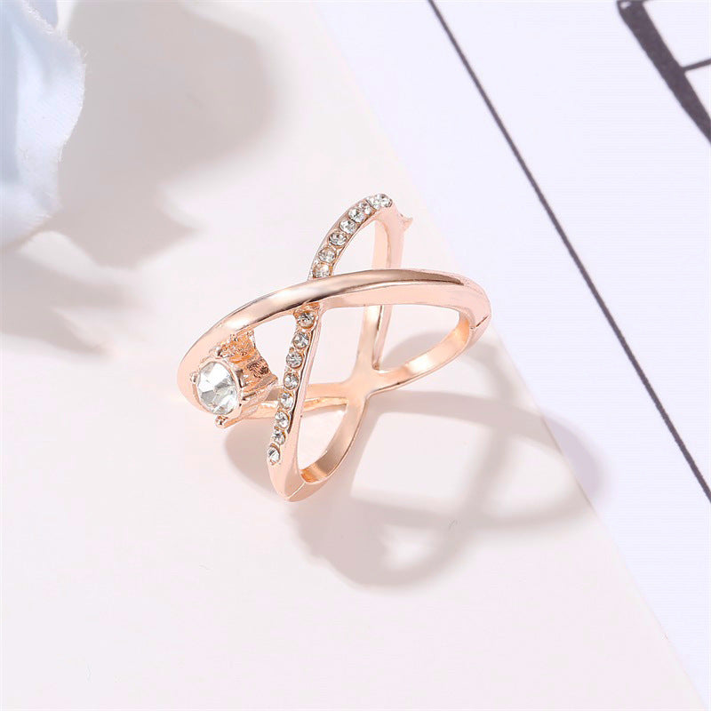 Wholesale  rose gold open  geometric index finger ring