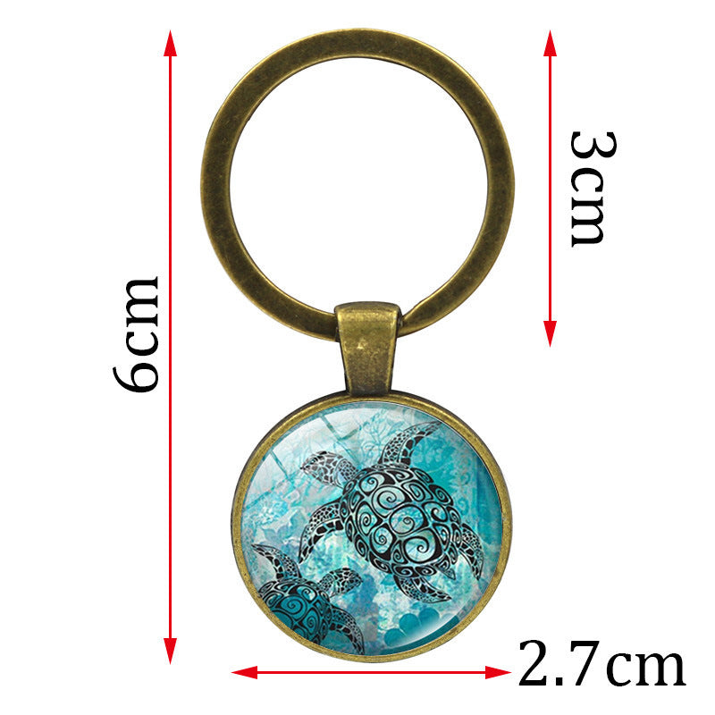 Wholesale Ocean World Turtle Time Gemstone Keychain ACC-KC-JiaYun004