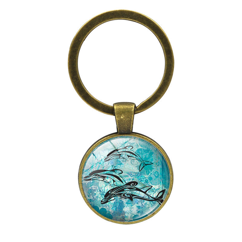 Wholesale Ocean World Turtle Time Gemstone Keychain ACC-KC-JiaYun004