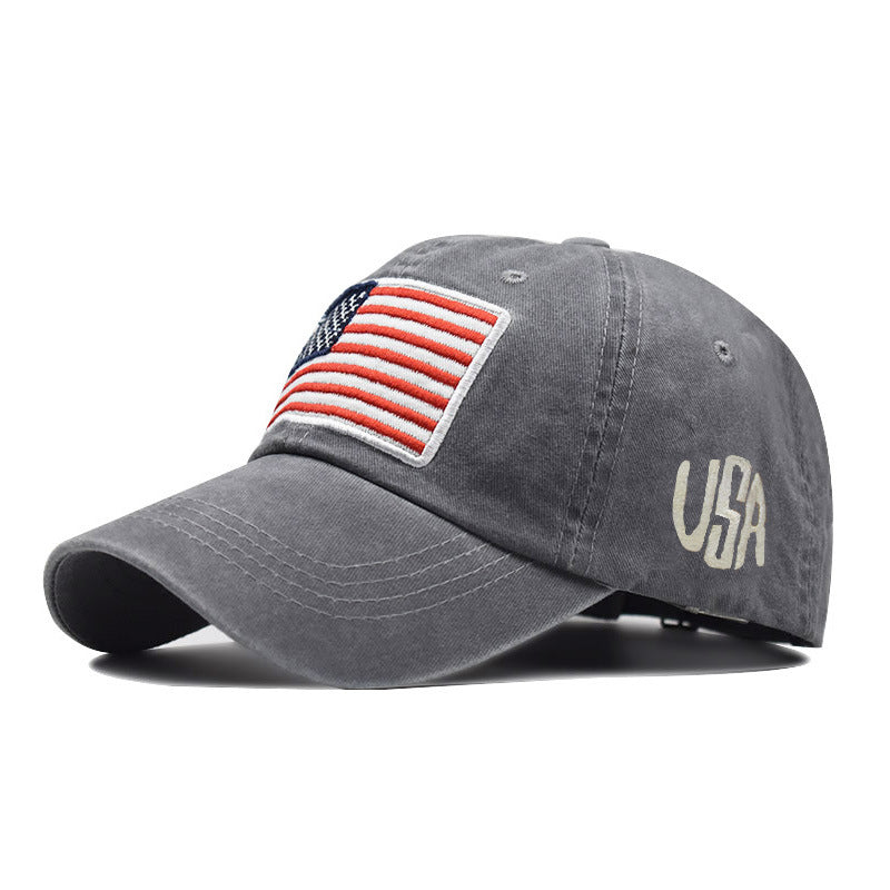 Wholesale Washed Old Letter American Flag Baseball Cap